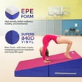 thumbnail image 2 of Matladin Incline Gymnastics Mat, Folding Gymnastics Cheese Wedge Mat, Gym Fitness Tumbling Skill Shape Mat for Kids Girls Home Training Exercise Mat, 48"x24"x14", 2 of 7