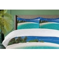 thumbnail image 4 of Fiji Duvet Cover Sets, Clear Still Waters Surrounding a Island, Bedding Set with 2 Duvet Covers & 4 Pillowcases, 2 Pack Cal King Size, Azure Blue Aqua, by Ambesonne, 4 of 7