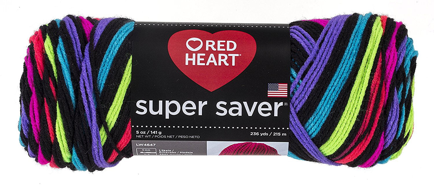 Super Saver Yarn, Neon Stripes, RED HEART super saver yarn is the best go-t...
