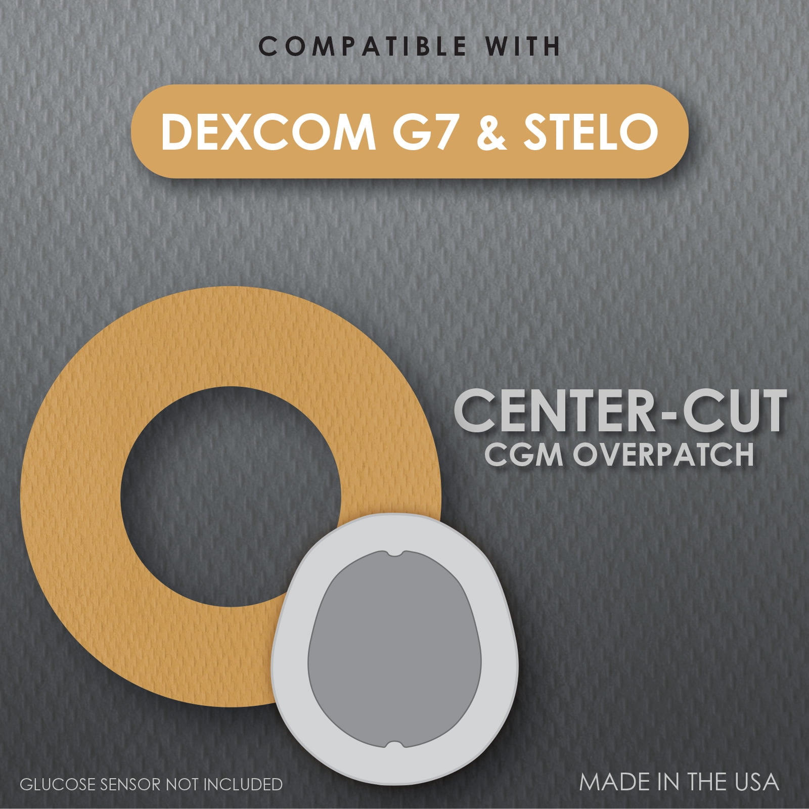 CoverGuard Center Cut Overpatches for Dexcom G7 | 25 Ct Tan | Premium Waterproof CGM Covers | Latex-Free | Anti-Fray | Easy Application & Removal | Sensor Protection
