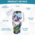 thumbnail image 2 of Yayeee 30oz Stainless Steel Tumbler with Straw and Handle Double-Wall Insulated Travel Water Bottle, Abstract Mountain, 2 of 8