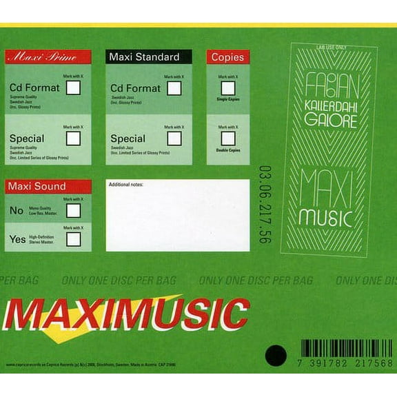Fabian Kallerdahl - Maxi Music - Music & Performance - CD