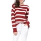 thumbnail image 5 of SUÉTER TUNIC DE RAYAS SUELTO DE MANGA LARGA Y CUELLO REDONDO PARA MUJERES CHIC INSPIRADORAS 2XL ROJO, 5 of 7