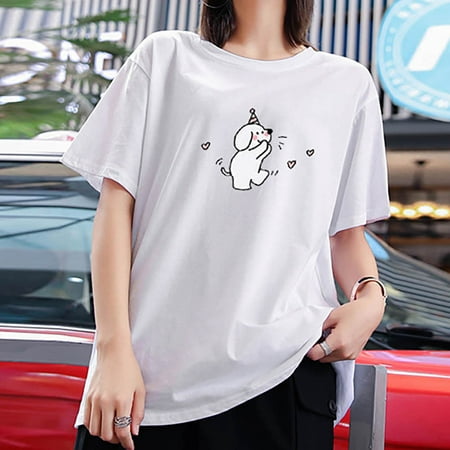 Ichuanyi Oversized T Shirts For Women Plus Size Slogan Graphic Drop  Shoulder Short Sleeve Tops Summer Loose Pullover Tees