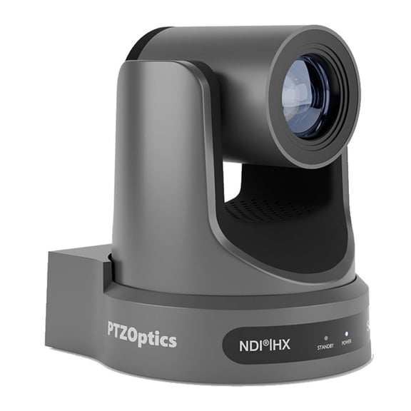 PTZOptics Move SE Camera with Native NDI, 12X Optical Zoom Range, Web-Interface, Presenter-Lock Auto-Tracking, and Advanced White Balance Modes (Gray)