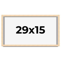 29x15 Frame Beige Real Wood Picture Frame Width 0.75 inches | Interior Frame Depth 0.5 inches |