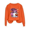 thumbnail image 6 of YVNAURA Women’s Oversized Funny Halloween Graphic Sweatshirt Crewneck Long Sleeve Pullover Cute Fall Loose Fit Spooky Season Top Casual Party 1 Pack, Orange,L, 6 of 6