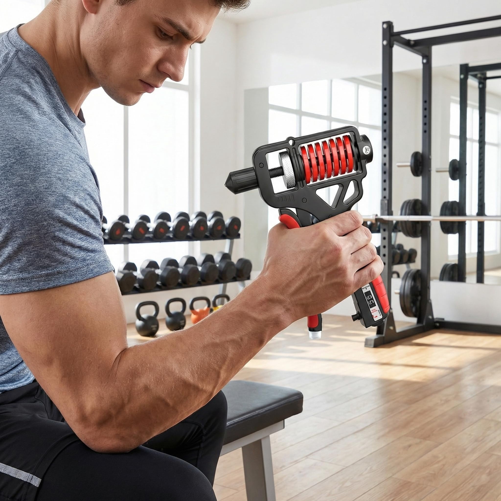 Adjustable Hand Grip Strengthener with Electronic Counter – 11-364LB Non-Slip Handle, Finger Stretcher Grip Ring, Strength Trainer for Home Gym Workout