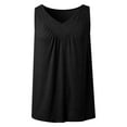 thumbnail image 4 of Womens Tank Tops Loose Fit V Neck Ruched Sleeveless Tops Casual Basic Shirts Bar Tops for Women Women's Top Satin Tops Women Silk Top Sequin Too Backless Top Women Bartender Top Women Breathe Top, 4 of 5