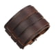thumbnail image 1 of Aleación 3 Hebillas de material cuero Ancho Brazalete de Brazaletes para Hombres Adorno Fresco marrón Salvador Pulsera de los hombres, 1 of 5