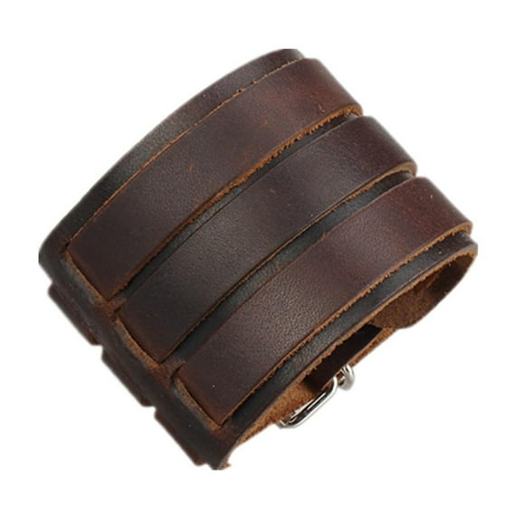 de cuero punk para hombre Accesorios ajustable Hombres - Marrón Zulema Pulsera de los hombres