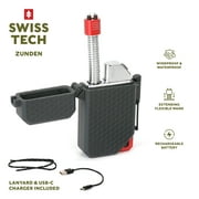 Swiss Tech Plasma Rechargeable Arc Lighter, Extendable Wand, Waterproof, Windproof, Black, .33 lbs