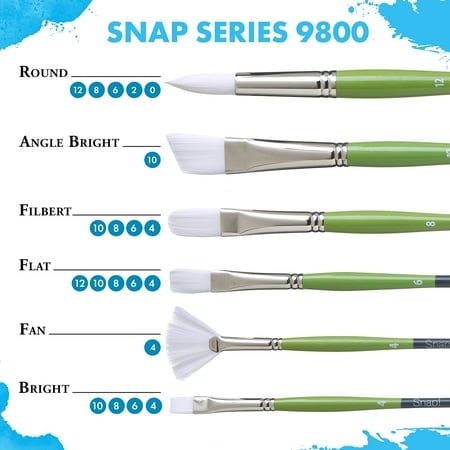 Princeton 9850R-6 Taklon Round 6 Snap Brush, Size 6, White