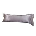 thumbnail image 2 of Funda de Almohada Elegante Soledad Funda de Almohada de Cuerpo Largo de Seda Gris 48x120cm, 2 of 7