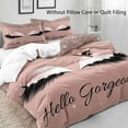thumbnail image 3 of LUVIVIHOME 2PCS Hello Gorgeous Pink Duvet Cover, Twin Bedding Sets, Teens Girls Bedding, Rose Gold Glitter Bling Glam Diamond Eyelash Comforter Quilt Cover, Pink Room Decor Aesthetic, 1 Pillow Sham, 3 of 7