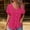 Hot Pink, variant on Zedker Shirts for Women Button Up Short Sleeve Casual Ladies Shirt Collared Loose Fit V Neck Solid Color Summer Blouse Tops Black, Size S-XXL