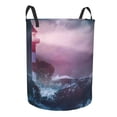 thumbnail image 2 of Daiia lighthouse Waves Torrential Rain Round Laundry Basket with Handles Thickened Waterproof Circular hamper,Dirty Clothes Storage Basket for Bedroom,Bathroom,College Dorm-Small, 2 of 6