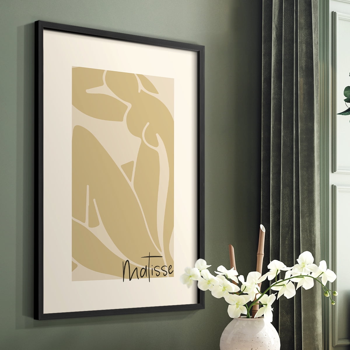 Matisse CCCV in Black Solid Wood 8 x 10 Framed Print