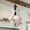 Distressed Cream White, variant on Cusp Barn Farmhouse Light Fixtures Chandelier 1-Light Rustic Wood Pendant Light with Adjustable Chain for Kitchen Island Distressed White