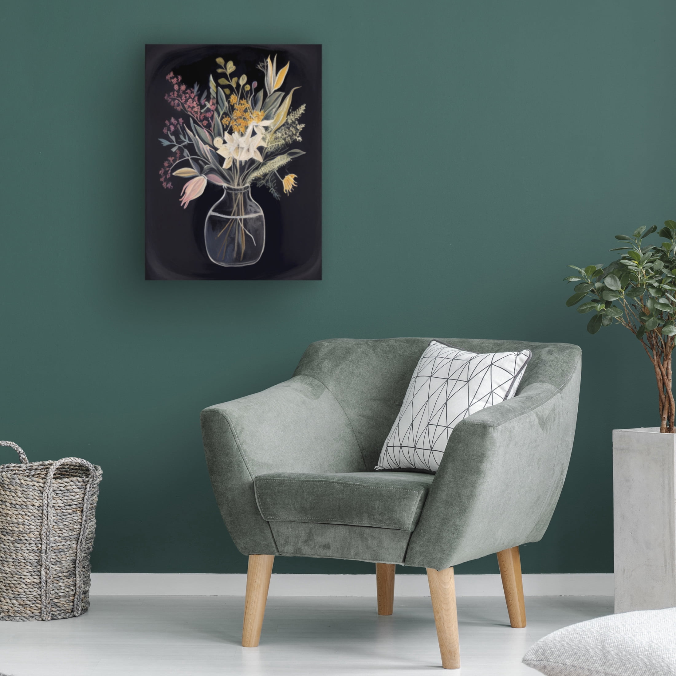 Canvas Wall Art - Sasha 'Flowers of the Night III' Wall Art for Living Room, Bedroom, or Office Décor by Trademark Fine Art - 24 x 32 Inches