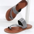 thumbnail image 5 of Beach Sandals, Cute Sandals for Women, Summer Womens Casual Flat Sandals Vintage Straps Toe Ring Clip Toe Slip On Slides Lightweight Outdoor Slippers Comfortable Ladies Beach Shoes, Gray 8.5, 5 of 6