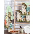 thumbnail image 2 of Easter Bunny Eggs Kitchen Dish Towels for Drying Dishes Set of 2, Spring Tulip Flowers Leaves Rustic Green Waffle Weave Microfiber Hand Tea Bathroom Towels Quick Dry & Absorbent Towel 15.7x23.6, 2 of 7