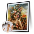 thumbnail image 3 of Kit de pintura al óleo de niña de las flores por números, pintura DIY sobre lienzo sin marco (B1768) Hugtrwg Para estrenar, 3 of 9