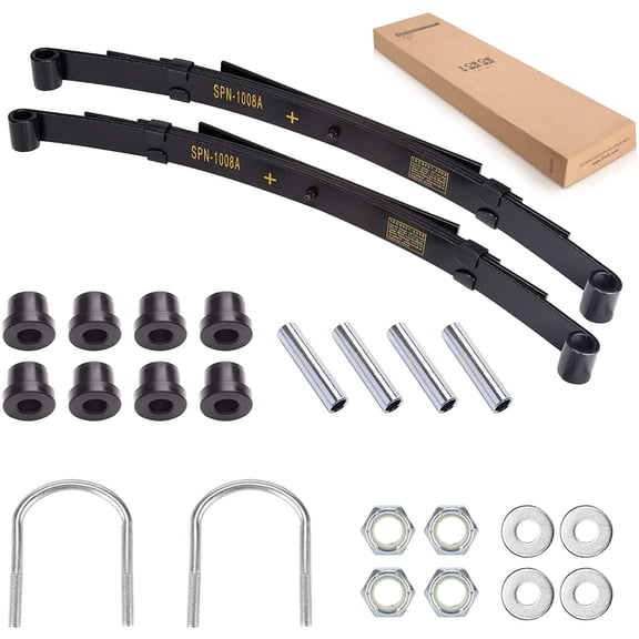 10L0L Golf Cart Heavy Duty Rear 4-Leaf Spring Kit with Bushings & Sleeves for Club Car DS Golf Cart