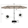 thumbnail image 3 of Patiojoy 15FT Double-Sided Twin Patio Umbrella with Base Extra-Large Market Umbrella for Outdoor Off White, 3 of 7