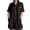 Black, variant on Miqool Women's Cotton Lapel Shirt Dress Casual Short Sleeve Button Front Utility Mini Dress with Pockets Loose Fit Summer Dress