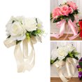 thumbnail image 1 of Elegante Juego De Ramas De Dama De Honor De Plástico De Seda De 4, Ramos De Boda De Simulación Duraderos Con Estante, Para Adecuado Fiesta De Bodas, Decoración Del Hogar,, 1 of 7