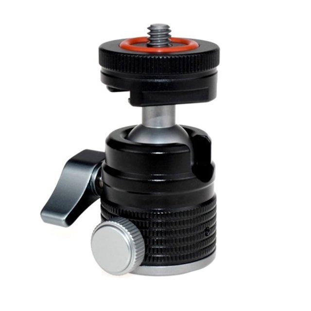 Mini trípode con rótula esférica y tornillos universales de 3/8 de pulgada para cámaras DSLR, flash, trípode, monopié y luz de relleno.
