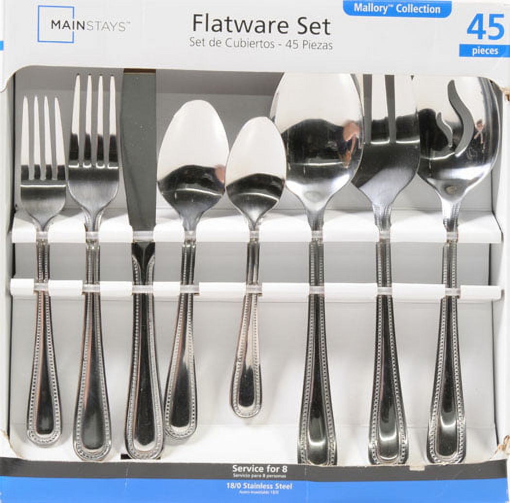 Mainstays Mallory 45 Piece Stainless Steel Flatware Set - image 5 of 6