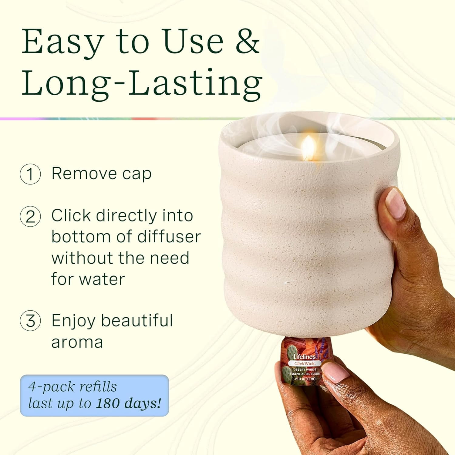 ClickWick Sun-Kissed Escape Essential Oil Blend Collection, Long-Lasting Scented Fragrance for Aromatherapy, 4 Pack