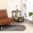 thumbnail image 5 of 3-Tier End Table, Nightstand with Storage Shelf, Sofa Side Table Plant Stand, Ladder-Shaped Chair Side Table for Living Room, Bedroom (Brown), 5 of 5