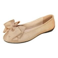 thumbnail image 6 of Bowknot Ballet Flat Shoes for Women Comfy Round Toe Walking Shoes Casual Slip on Wedding Dressy Shoes Khaki Size 7.5, 6 of 7