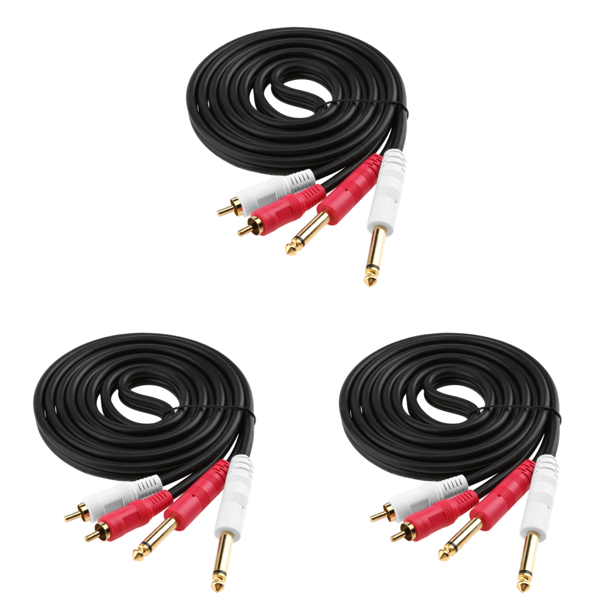 Dual RCA A Doble Cable Audio Mono 6.35 Mm 2RCA 2 6.5 DVD (2m)