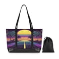 thumbnail image 7 of FORMRS Canvas Laptop Tote Bag for Women with 15.6" Computer Compartments Shoulder Handbag, Neon Road, 7 of 7