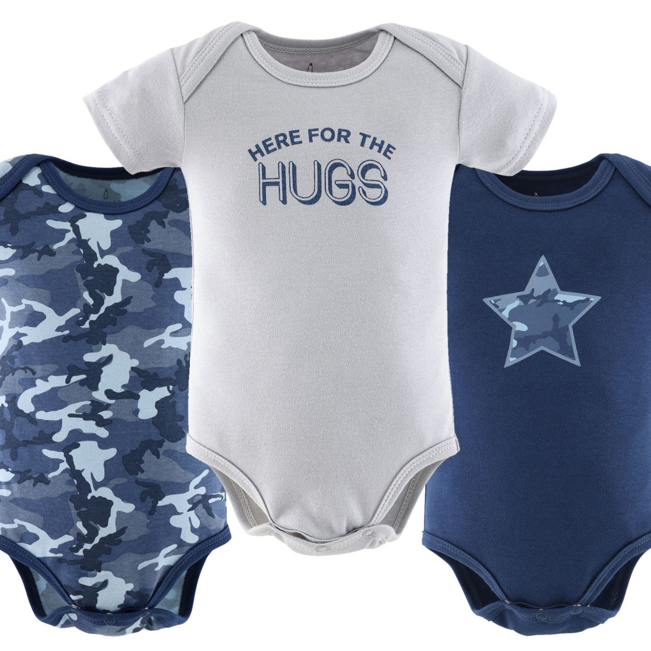 Peanutshell Baby Boy Blue Camo Bodysuits 7-Pack photo 4