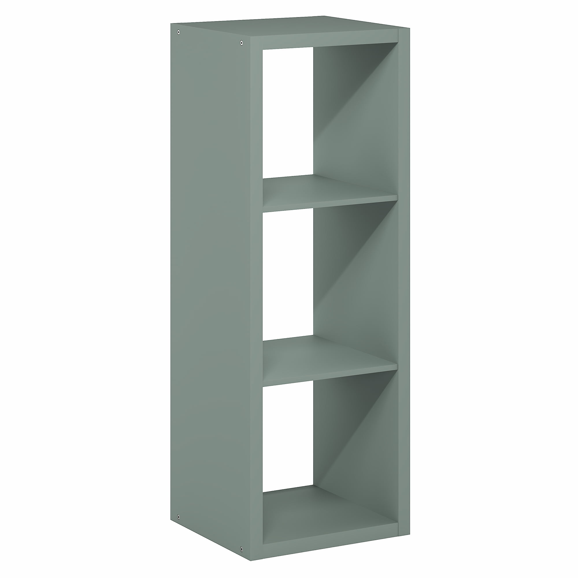 Furinno CUBICLE 3-Cube Thick Frame Reversible Open Back Bookcase Sage Green