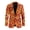 Thanksgiving Turkey Pumpkin Pattern, variant on Uourmeti Bird and Flower Patterns Single-Breasted Men's Blazer, Slim Fit Polyester Regular Fit Suits Set for Business Casual