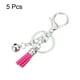 thumbnail image 3 of Llaveros de borlas Uxcell de 5 paquetes, anillos de llavero de borlas de 4" con campana para llaves, billeteras y bolsos, rojo rosa, 3 of 7