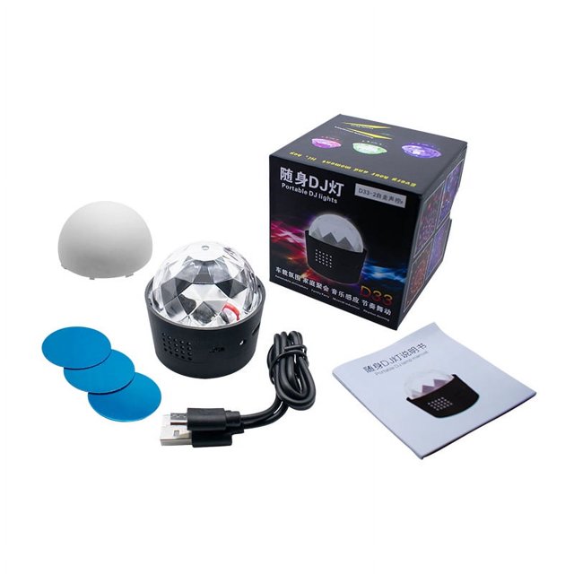 Mini luces LED portátiles para DJ de coche, LED ambiental Li controlado por voz