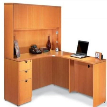 Offices To Go Sl7136cer L Shaped Desk With Hutch American Espresso Offices To Go Sl7136cer L Shaped Desk With Hutch American Espresso Right Corner