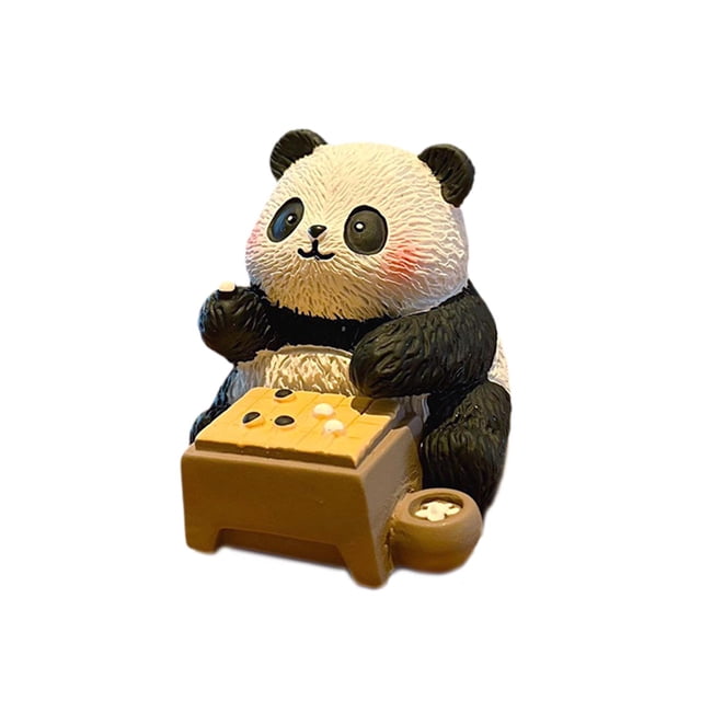 Figura de panda, adorno de mesa, decoración para el salpicadero del coche, escultura de animal para escritorio, mesa, centro de mesa, sala de estar, Estilo D