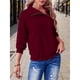 thumbnail image 5 of Sudadera con Cremallera para Mujer, Cuello Alto, Larga, Informal, Holgada, Tops Vino Tinto M, 5 of 7