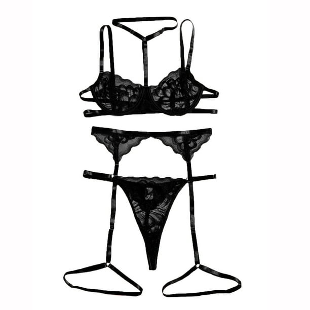 Women Lingerie 2 Piece Sexy Bra And Panty Sets Three-point Bowknot Lace  Lingerie S-3xl
