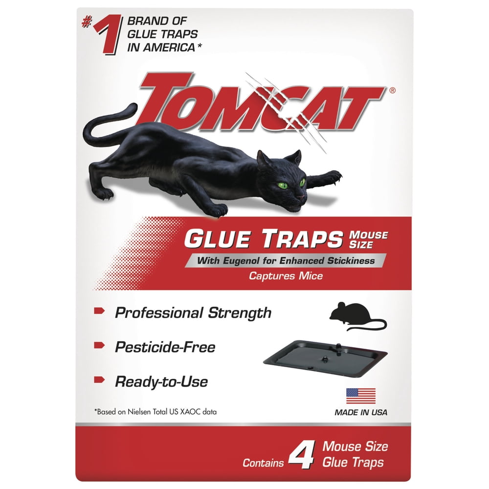 Tomcat Glue Traps Mouse Size with Eugenol for Enhanced Stickiness, 4