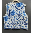 thumbnail image 6 of Handmade Embridered Sleeveless Blue-White Jacket Cotton Quilted Drawstring Closure Upperwear for Women's, 6 of 6