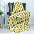 thumbnail image 4 of Fruits Soft Flannel Fleece Throw Blanket, Apple and Pears Food Botany Fresh Healthy Garden Yummy Theme, Cozy Plush for Indoor and Outdoor Use, 50" x 70", Hunter Green Yellow, by Ambesonne, 4 of 5